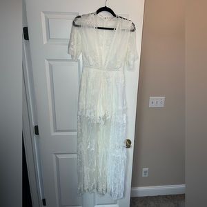 Showpo high-low lace romper dress